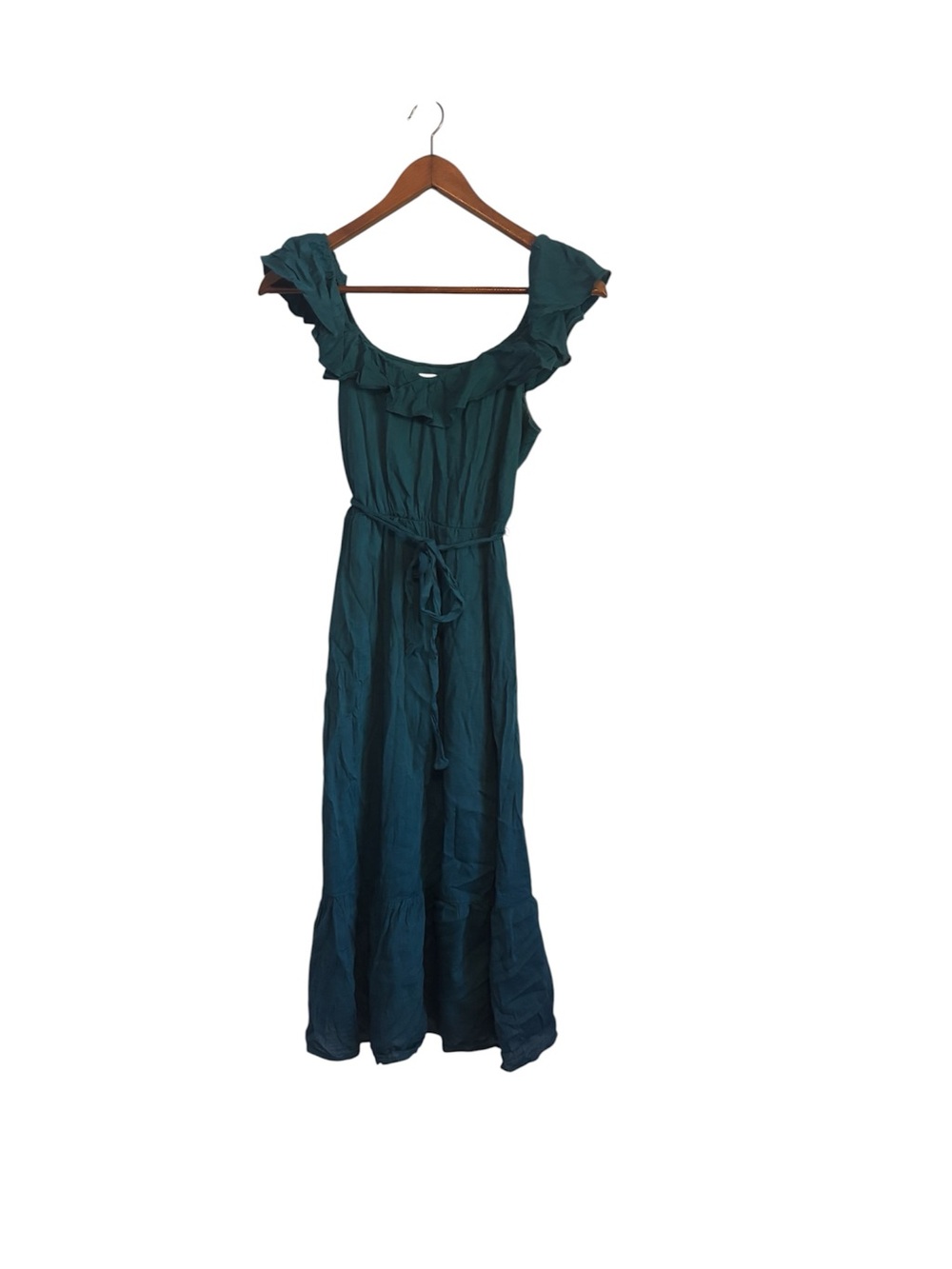 Old Navy Teal Green Cami Ruffled Tie Waist Casual Midi/Maxi Dress - Picture 2 of 7